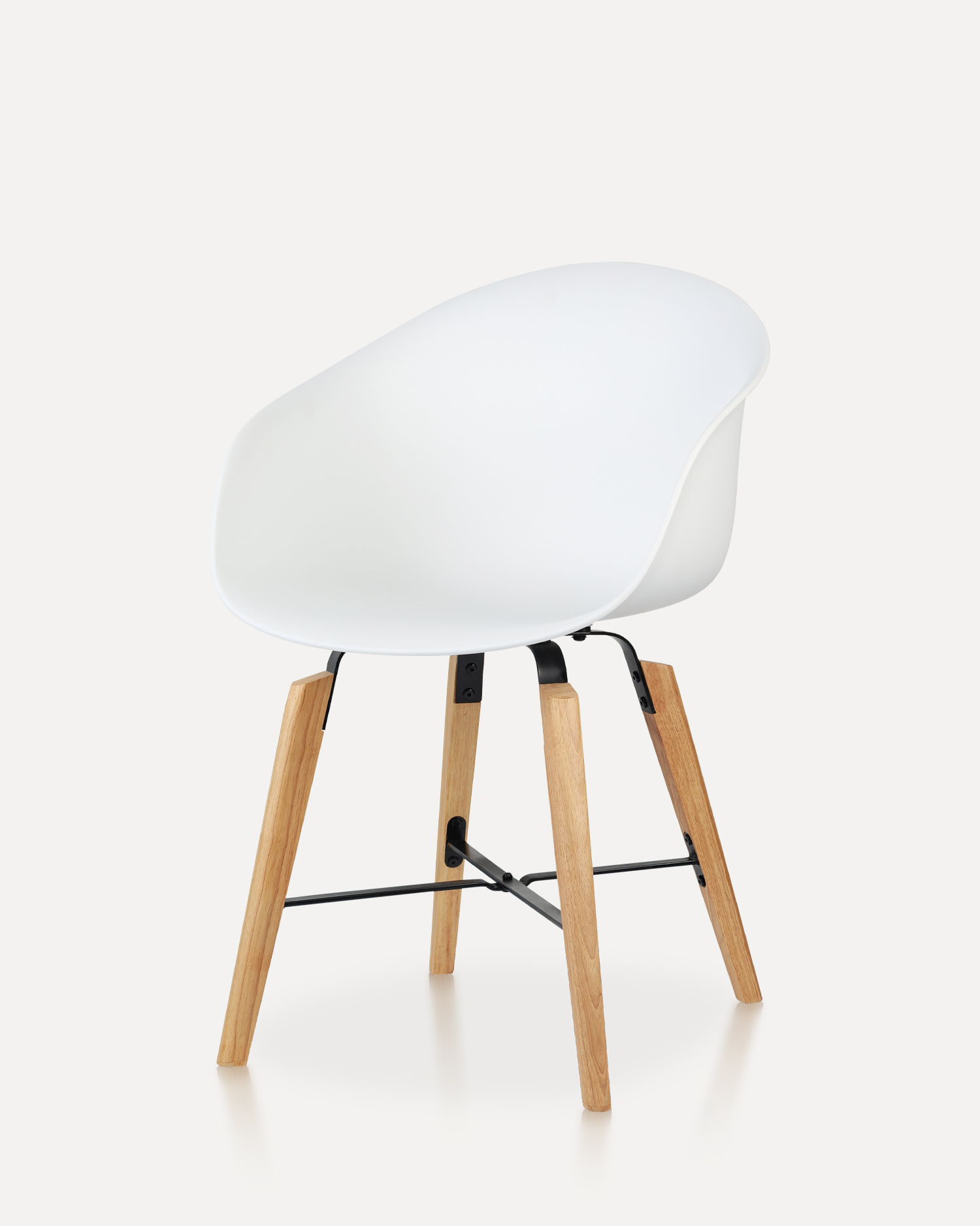 White Shell Chair - With Armrests