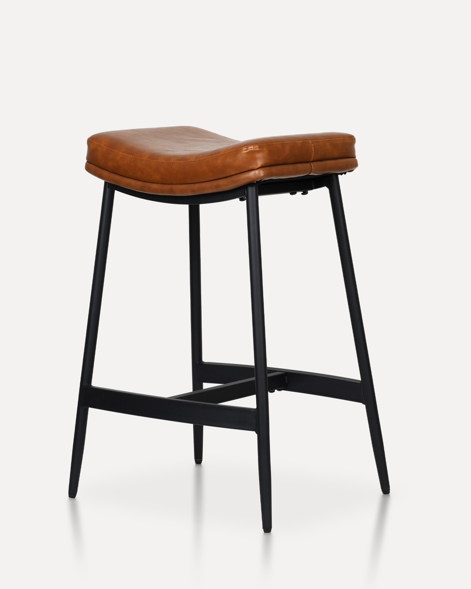 Brown Leather Barstool
