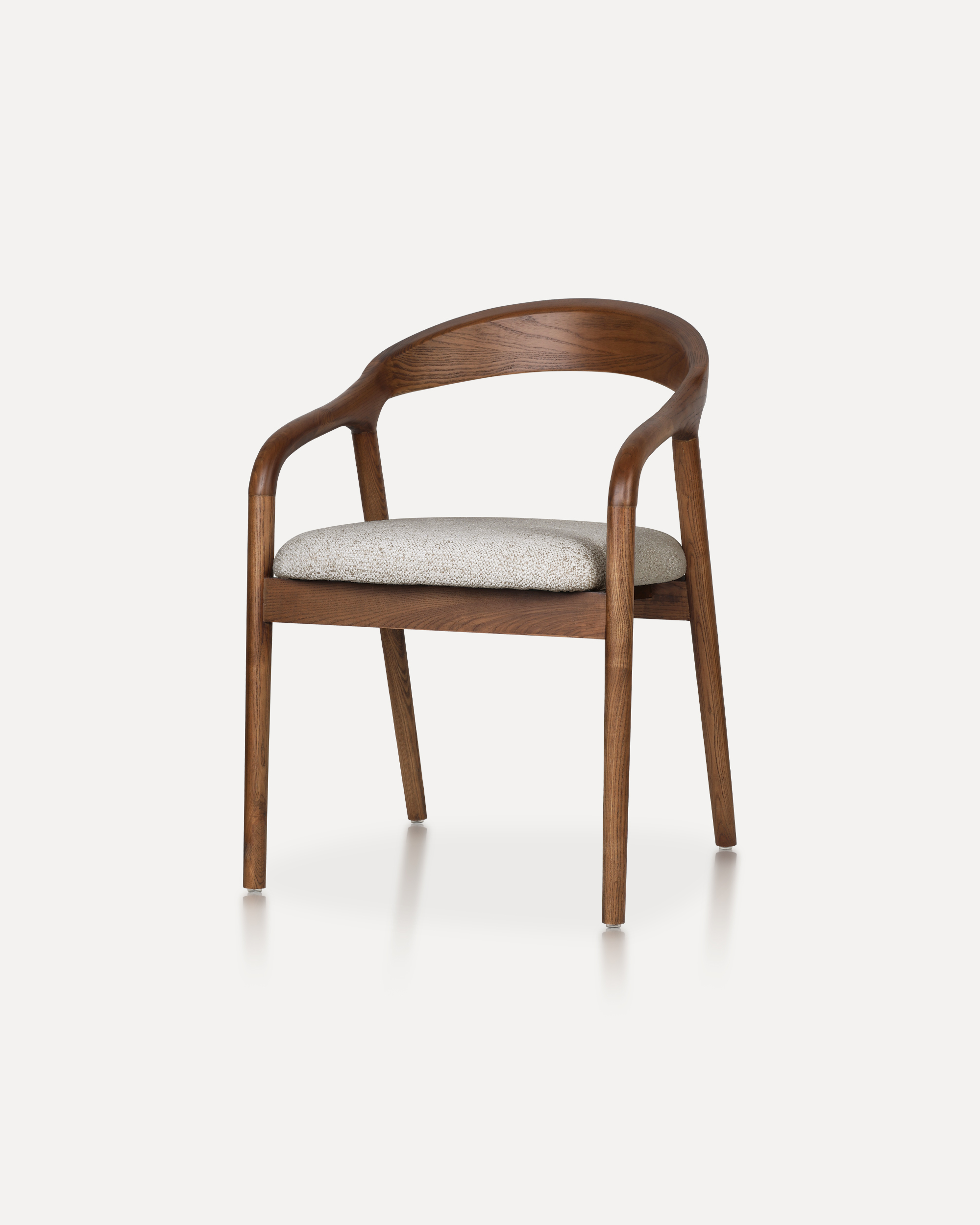Curved-Back Ash Wooden Chairs