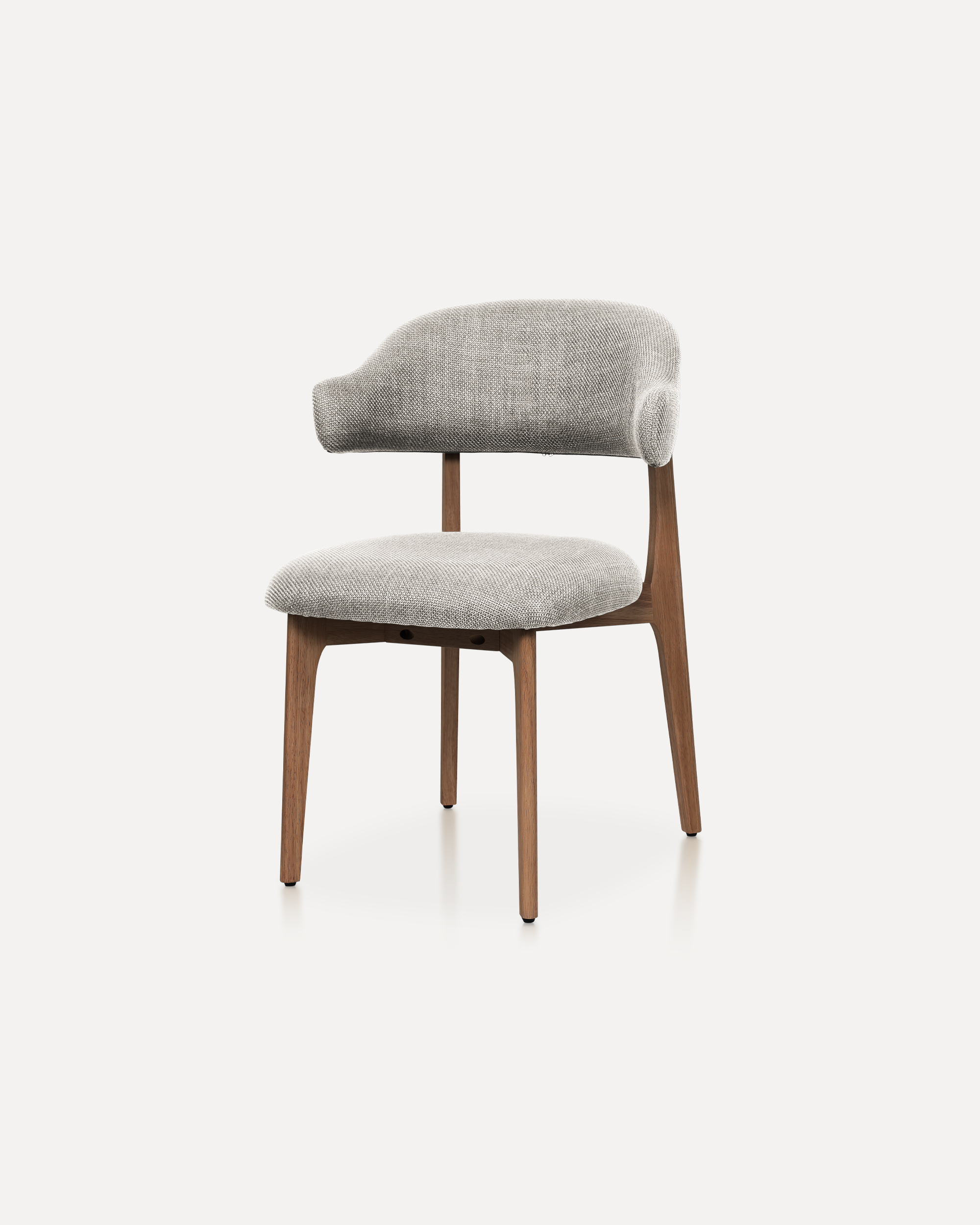 Curved back padded seat and backrest side chair