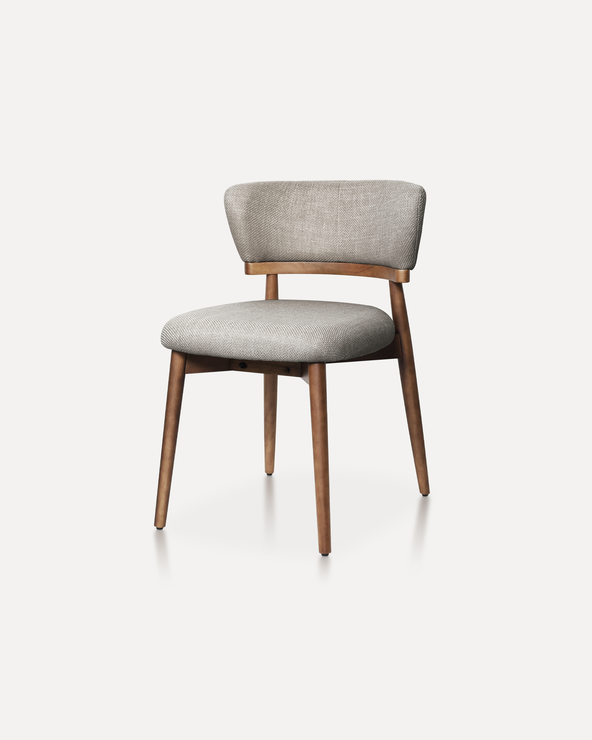 Deep earthy tone curved back padded living room chair